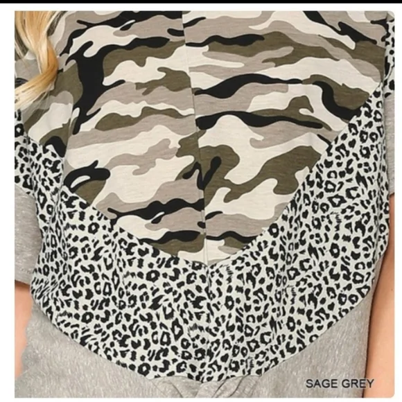 **SOLD**🔷CAMOUFLAGE PRINT CENTER KNIT TOP - Picture 6 of 6